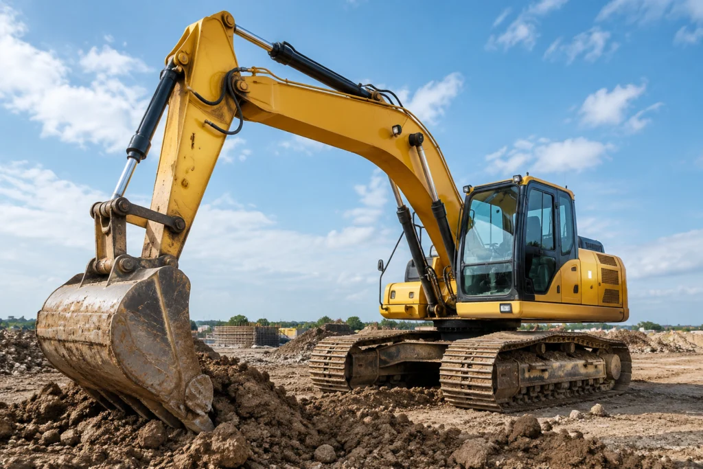 Excavator working on a construction site