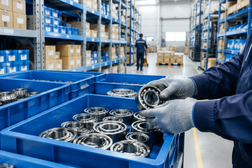 Picking bearings from warehouse stock